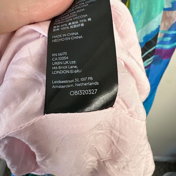 ANTHROPOLOGIE Sunny Midi Dress Silk Blend Tropical Size Medium READ - Picture 11 of 14